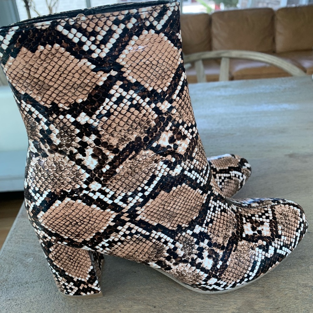 Snakeskin Heeled Booties